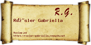 Rösler Gabriella névjegykártya